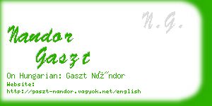 nandor gaszt business card